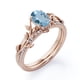 thumbnail image 4 of JeenMata Anillo de Bodas con Diseño de Hoja de Moissanita y Aguamarina Brasileña Ovalada de 1,5 Quilates con Engaste en Garras, Engastado en Oro Rosa de 18 K sobre Plata, 4 of 6