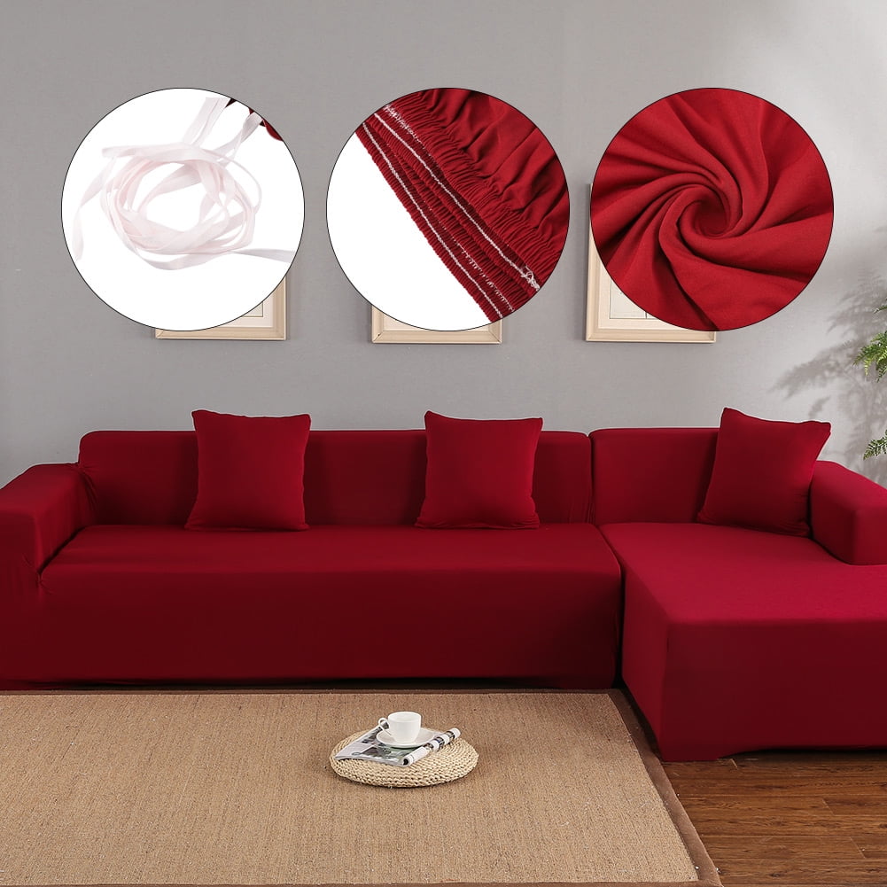 Yosoo L Shape Sofa Covers Sectional Sofa Cover,Polyester 3+2 Seat