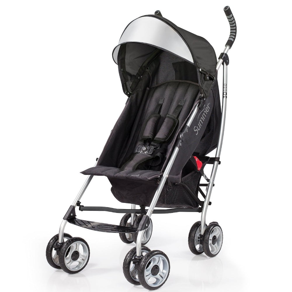 Summer Infant 3Dlite Convenience One-Hand Adjustable Stroller Matte Gray 