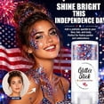 thumbnail image 5 of 2Pcs Patriotic Body Glitter Stick, Face Hair Glitter, Red White and Blue Glitter Stick, 4th of July Decorations, 4th of July Outfits for Women, Independence Day Glitter Makeup(#E), 5 of 7