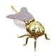 thumbnail image 4 of Tarro de miel de , azucarero con cuchara, adorno novedoso, recipiente decorativo para condimentos, dispensador de jarabe de vidrio para mesa de violeta dorado, 4 of 8
