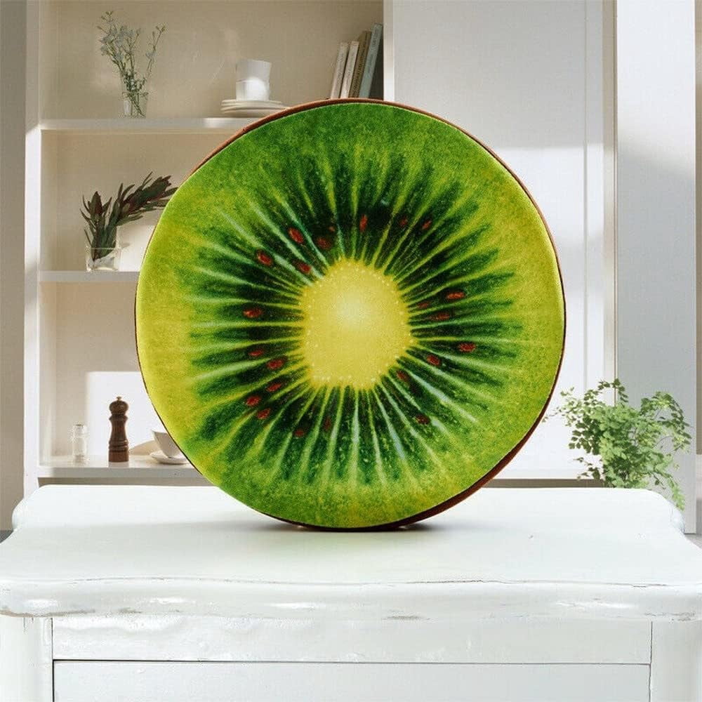 JONJUMP Kiwi 33x33x4.5cm Fruit Floor Cushion Throw Pillow Round Soft Plush Cushion Seat Pad Couch Chair Sofa
