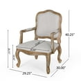 thumbnail image 3 of Noble House Ardene Fabric Upholstered Wood 5 Piece Circular Dining Set, Natural and Light Gray, 3 of 13