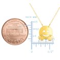 thumbnail image 2 of 14k Yellow Gold Happy Face Flying Emoji Extendable Necklace, 16" to 18", 2 of 2