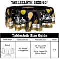 thumbnail image 2 of Happy Birthday Round Tablecloth 60" Black Gold Birthday Cake Confetti Flags Balloons Gifts Decorative Circle Table Cloth Cover Stain & Wrinkle Resistant for Dining Room Kitchen Indoor Outdoor, 2 of 6