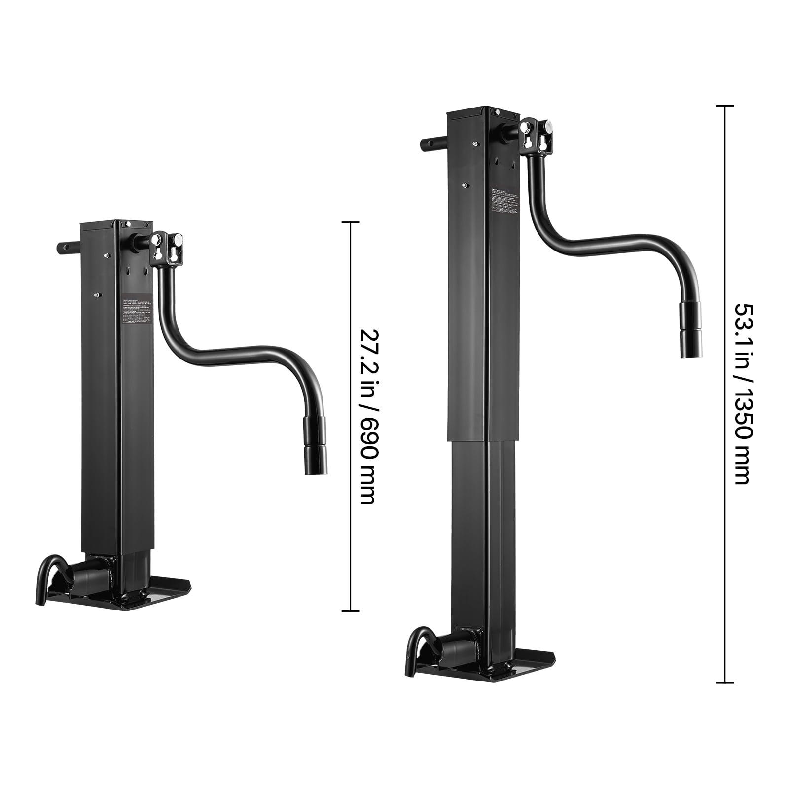 KFFKFF Heavy-Duty Trailer Jack, 12000 lbs Load Capacity, Weld-on Pipe-Mount Swivel Design with Comfortable Handle, 12.6-inch Vertical Travel, Ideal for RV, Horse, Utility, Camping, and Yacht Trailers