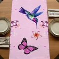 thumbnail image 5 of Table Runners 70 Inches Long Dress Scarves, Pink Flower Farmhouse Coffee/Dining/Kitchen Table Decor, Holiday Table Runner, Spring Floral Butterfly Elegant Pastoral Birds 13x70 Inch, 5 of 9