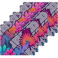thumbnail image 2 of SKYSONIC 4 PCS Summer Flowers Leaves Washcloths, 12"x 12" Cotton Wash Cloths, Highly Absorbent and Soft Face Towels for Bathroom,Gym,Hotel and Spa, 2 of 7
