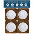 thumbnail image 3 of Dinner Plates Embossed White Ceramic Microwave Safe 4-Piece 8-Inch, 3 of 5