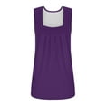 thumbnail image 5 of Purple Tshirts for Women Summer Tank Tops for Women 2025 Loose Fit Pleated Square Neck Sleeveless Shirt Curved Flowy Vest Basic Cotton Tee Summer Tank Tops for Women 2025, 5 of 6