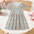 thumbnail image 2 of vigerkar Robe pour Petites Filles à Manches Courtes, Robe d'Été pour Tout-Petits, Robe Trapèze Décontractée pour Jouer, pour Enfants (Vert, 4-5 Ans), 2 of 9