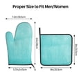 thumbnail image 3 of KLL Blue And Turquoise Pattern Oven Mitts and Pot Holders 2pcs Sets for Kitchen, Oven Mitt Heat Resistant 536°F, Oven Gloves for Kitchen,Cooking and Baking, 3 of 7
