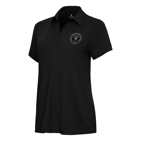 Women's Antigua Black Inter Miami CF Era V-Neck Polo