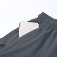 thumbnail image 6 of Men's Elastic Waist Zippered Pocket Training Shorts, Fitness Gym Shorts, Athletic Workout Shorts, Polyester Quick Dry & Breathable, For Running, Jogging, Sports, Summer | JASKFLY,Dark Gray XL, 6 of 9
