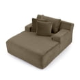 thumbnail image 5 of Single Lazy Sofa Lounge Chair, No Assembly Required, Made Of Velvet Fabric, Fluffy Modern Single Lounge Chair, Used for Indoor Living Rooms and Bedrooms (Brown), 5 of 10