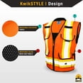 thumbnail image 2 of KwikSafety (Charlotte, NC) GODFATHER Safety Vest (Cushioned Collar) Class 2 ANSI OSHA High Visibility 9 Pockets Reflective Tape Heavy Duty Zipper Mesh HiVis Construction Surveyor Men | Orange Small, 2 of 6