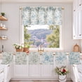 thumbnail image 2 of DWCN Thick Textured Linen Floral Valance for Kitchen Living Room, Rod Pocket Farmhouse Vintage Cottage Valance Curtain, Blue Rose, 42 x 18 Inches, 1 Panel, 2 of 10