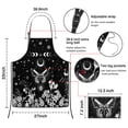thumbnail image 3 of Black Gothic Sun Moon Flower Pattern Apron-Garden Aprons for Women with Pockets-Cotton Linen Waterproof Kitchen Cooking Gardening Aprons Adjustable for Kitchen,Cooking,BBQ and Salon 33x27 Inch, 3 of 7