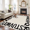 Black Letters Area Rug 6x9 Washable Rug Non Slip Modern Minimalist ...