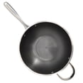 thumbnail image 3 of Oster Modessa 11 Inch Nonstick Triply Stainless Steel Wok with Honeycomb Design in Silver, 3 of 5