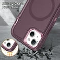 thumbnail image 7 of Allytechgroup iPhone 15 Plus Magsafe Case with Screen Protector, Military Grade Shockproof Rugged Hybrid Hard PC Back Cover Wireless Charging Bumper Phone Case for Apple iPhone 15 Plus,Purple, 7 of 7