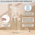thumbnail image 4 of Armscye 16.9oz/500ml Empty Spray Bottles 4 Sets, Adjustable Mist/Jet Nozzle Leakproof Refillable Bottles for Cleaning, Hair, Essential Oils, Adjustable Mist, Stream Nozzle, 4 of 7
