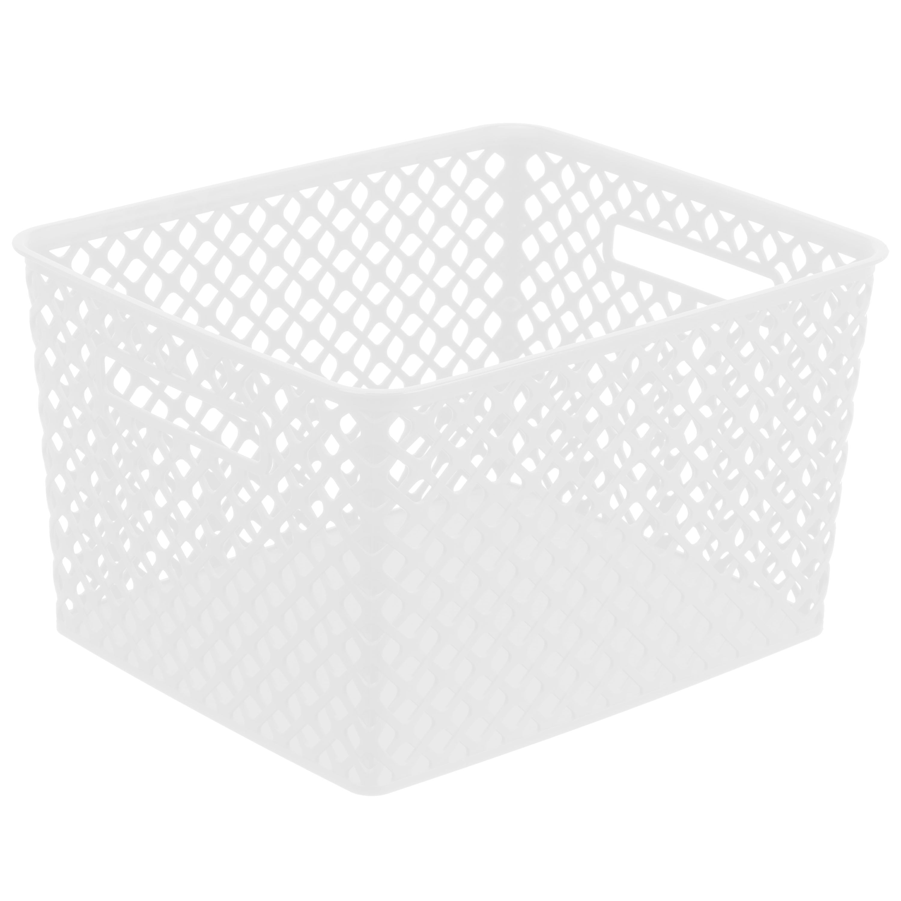 Mainstays Large Decorative White Basket Walmart Com