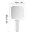 thumbnail image 3 of Handheld LED Makeup Mirror Rechargeable | Portable Lighted Cosmetic Mirror for Routine | Compact ABS Design, White, 9.06"x5.12" | Dorm, Travel, Gift Item, 3 of 6