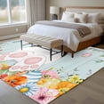 thumbnail image 4 of Non-Slip Rug Pad Rugs Easter Rabbit Colorful Egg Rectangle Area Rugs 5x7Ft Soft Carpet Pads for Living Room Kids Room, Pastoral Flower Teal Wood Board, 4 of 9