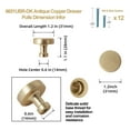 thumbnail image 2 of Goo-Ki 12 Pack Champagne Bronze Cabinet Knob Drawer Knobs, Solid Zinc Alloy Vintage Bronze Retro Single Hole Drawer Knobs Kitchen Hardware for Closet,Wardrobe,Dresser,Cupboard, 2 of 6