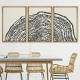 thumbnail image 3 of PixonSign Framed Canvas Print Wall Art Set Duotone Geometric Wood Tree Ring Collage Abstract Shapes Illustrations Modern Art Boho Decorative for Living Room, Bedroom, Office - 16"x24"x3 NATURAL, 3 of 5