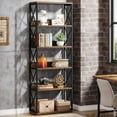 thumbnail image 2 of Tribesigns 5-Tier Industrial Bookshelf, 70-Inch Tall Etagere Bookcase with Open Shelves, 2 of 6