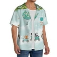 thumbnail image 2 of Uemuo Animals Riding Across The Sky Pattern Cotton Linen Short Sleeve Shirts,Casual Lightweight Button Down Shirts,Vacation Beach Summer Tops-X-Large, 2 of 7