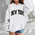 thumbnail image 2 of Wdgfv Girls Hoodies Casual Pullover Sweatshirt Long Sleeve Graphic Hooded Top with Pocket for Teen Kids Youth Winter Fall White 13-14 Years, 2 of 4