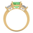 thumbnail image 4 of Clara Pucci 14K Yellow Gold 4ct Green Three-Stone Ring for Women, 4 of 7