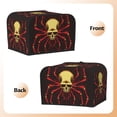 thumbnail image 2 of KLL Red Skull Spider Print 4 Slice Toaster Dust Covers Kitchen Small Appliance Cover with 2 Pockets,Can hold Jam Spreader Knife & Toaster Tongs (12.4 x 10.6 x 8.2), 2 of 6