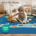 thumbnail image 4 of ODIKA 8'x10' Washable Area Rug Large Cartoon Map Featuring Continents Wildlife Compass Playroom for King Size Bedroom Under Bed, Master Suite, Non-Shedding, Easy Care, 4 of 7