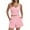 Pink, variant on Kilaqueen Womens Summer 2 Piece Outfits Sleeveless Ribbed Knit Slim Fit Crop Top and High Waisted Shorts Matching Workout Sets Tracksuits