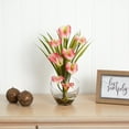 thumbnail image 4 of Nearly Natural 15.5" Calla Lily and Grass Artificial Flower Arrangement in Vase, Pink, 4 of 5