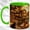 Green, variant on Moonlit Haunted House Coffee Mug, Black Cat Mug, Ceramic 11 oz