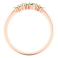 thumbnail image 5 of 0.17 ctw Wedding Band for Women - 14K Rose Gold Simulated Green Diamond Stackable Eternity Ring, 5 of 6