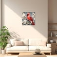 thumbnail image 3 of ZHONGYUTONG Birds Canvas Wall Art Cardinal Picture Red Bird on Tree Branch with Pink Flowers Painting for Living Room Decor Framed (24.00" x 24.00"), 3 of 5
