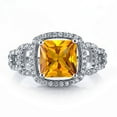 thumbnail image 2 of Gem Stone King 3.25 Ct Princess Yellow Citrine 925 Sterling Silver Ring (Size 5), 2 of 2