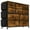 Rustic Brown, variant on Homhougo 10-Drawer Fabric Dresser with Steel Frame & Wood Top, Rustic Brown
