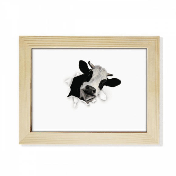 Dairy Cows Impacted Broken Animal Paper Desktop Photo Frame Picture Art Decoration Painting 6x8 inch