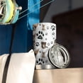 thumbnail image 3 of 20 Oz Chihuahua and Footprints Coffee Tumbler Double Wall Insulated Stainless Steel Water Bottle | Metal Reusable Thermoses Flask with Cup Cap | Leak & Sweat Proof with Anti-Dust Lid, 3 of 7