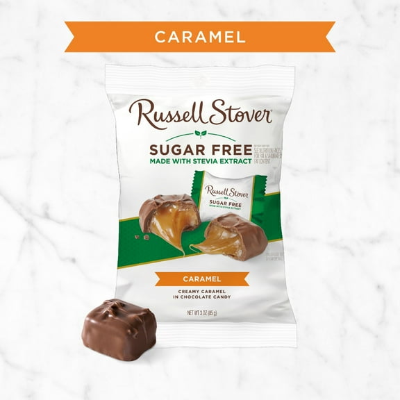 RUSSELL STOVER Sugar Free Caramel Chocolate Candy, 1.5 oz. bag