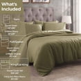 thumbnail image 4 of Superior 400 Thread Count Egyptian Cotton Duvet Cover Set, Full/Queen, Sage, 4 of 4
