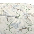 thumbnail image 3 of Flowers Insects Pouf Cover with Zipper, Pastel Colored Butterflies with Foliage Vintage Floral Themed, Soft Decorative Fabric Unstuffed Case, 30" W X 17.3" L, Champagne and Multicolor, by Ambesonne, 3 of 5