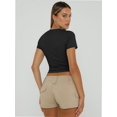 thumbnail image 2 of Womens Basic Short Sleeve Slim Fit T Shirts Soft Crewneck Crop Tee Summer Cute Gym Fashion Clothes, 2 of 4